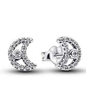 Pandora Timeless Sparkling Moon Silver Earrings 294257C01