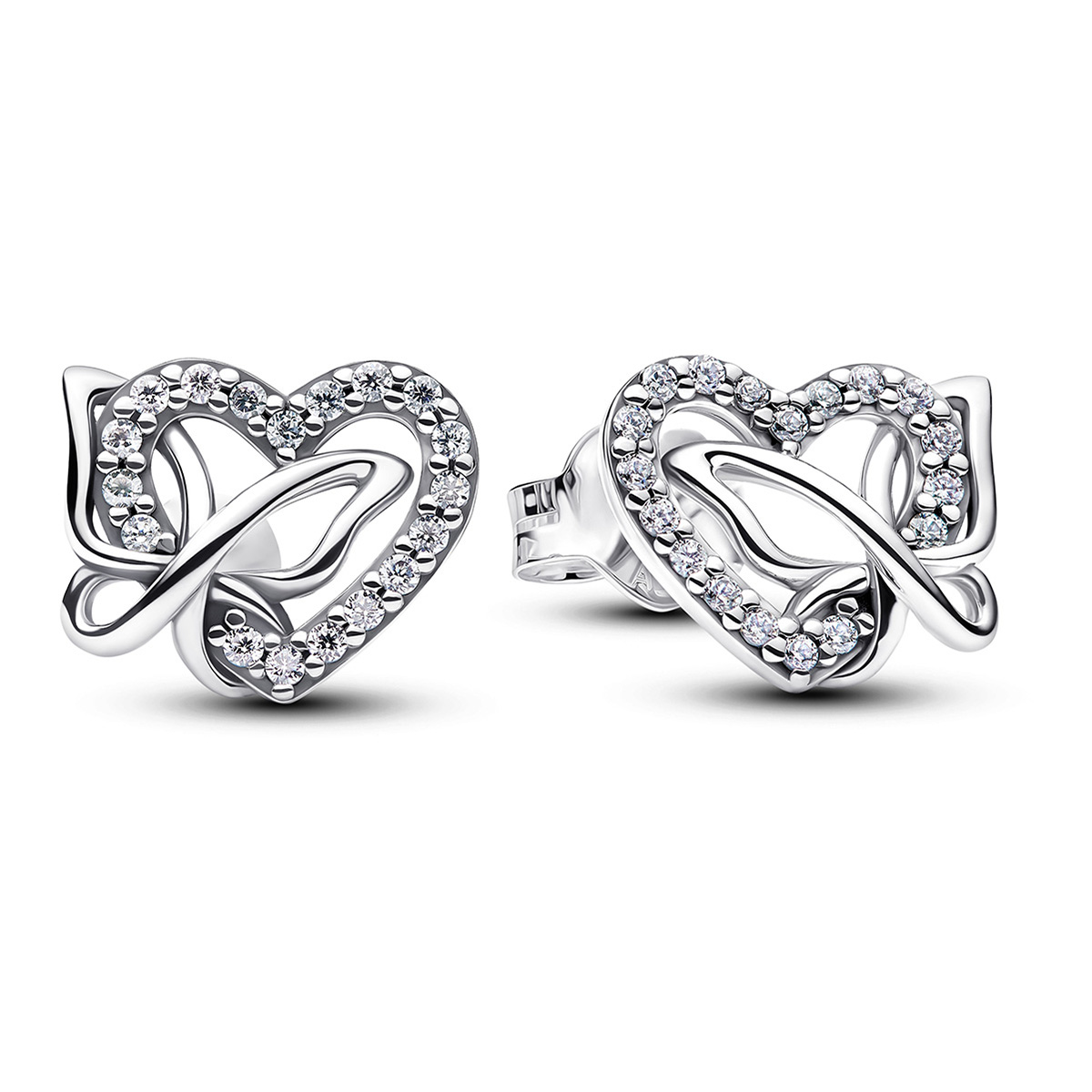 Pandora Moments heart earrings silver 294476C01