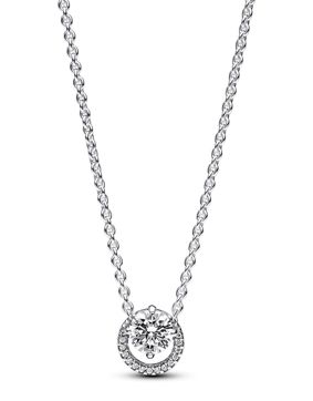 Pandora Timeless Sparkling round halo sterling silver necklace 391174C01-45