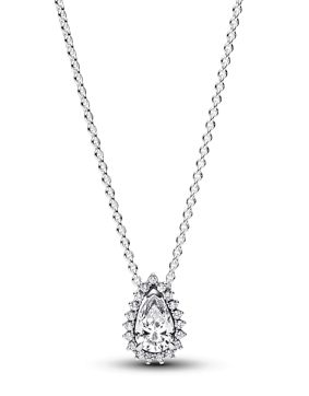 Pandora Timeless Sparkling Pear Halo Sterling silver necklace 392832C01-45