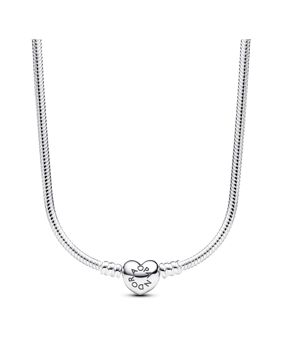 Pandora Moments Heart Clasp Snake Chain Necklace Sterling silver necklace 393091C00-45