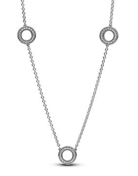 Pandora Signature Pave Circles Chain Sterling silver necklace 393162C01-50