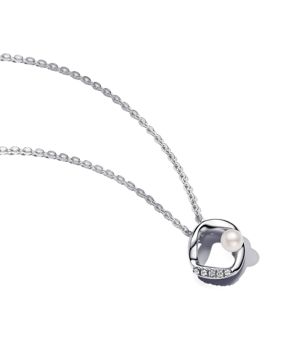 Pandora Essence Sterling silver pearl cz necklace 393303C01-45