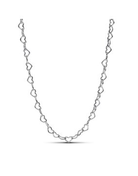 Pandora Moments Sterling silver Linked Hearts necklace 393334C00-45