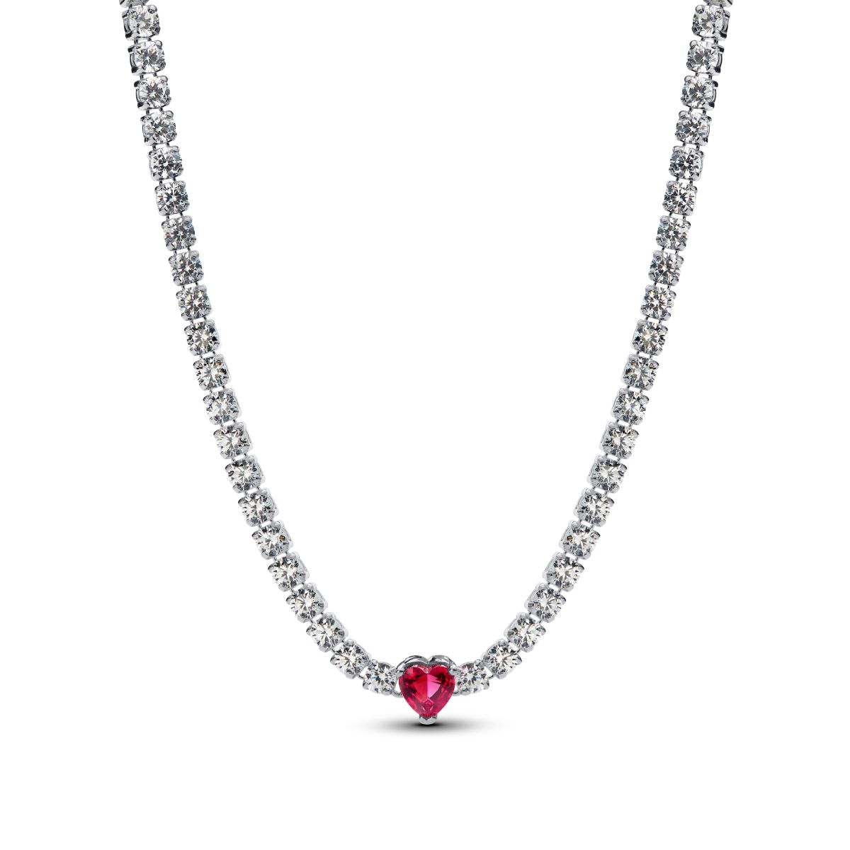 Pandora Timeless Heart sterling silver choker necklace