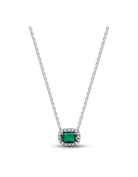 Pandora Timeless green halo necklace silver 394503C01-45