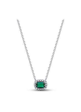 Pandora Timeless green halo necklace silver 394503C01-45