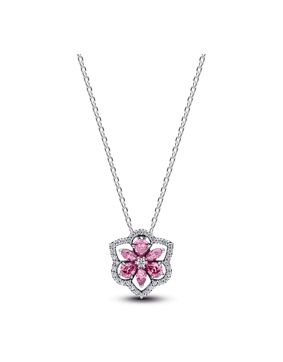 Pandora Timeless silver necklace pink flower 394576C01-45