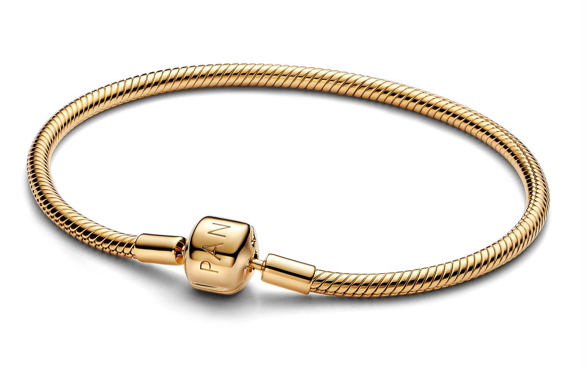 Pandora Moments Snake chain 14k gold-plated bracelet 563390C00-20