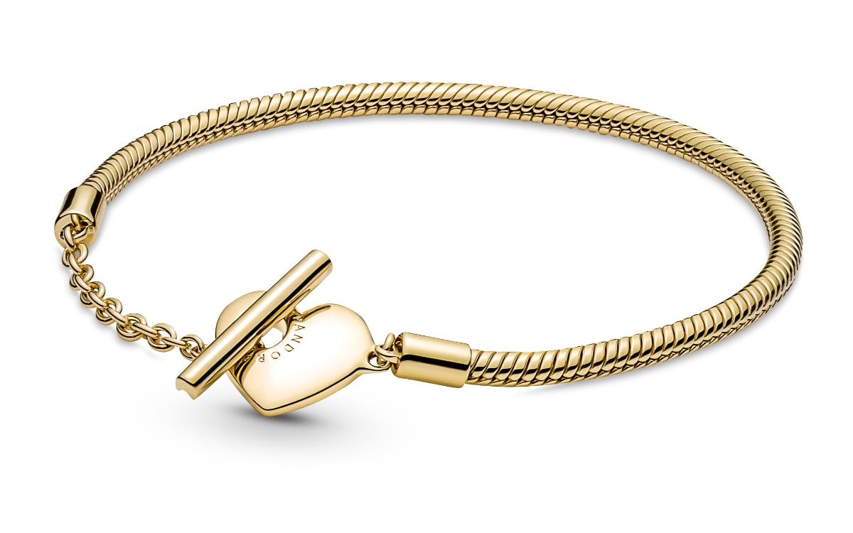 アクセサリー PandoraMomentsHeartT-BarSnakeBracelet Pandora Moments Heart T-Bar Snake Chain Bracelet Sterling
