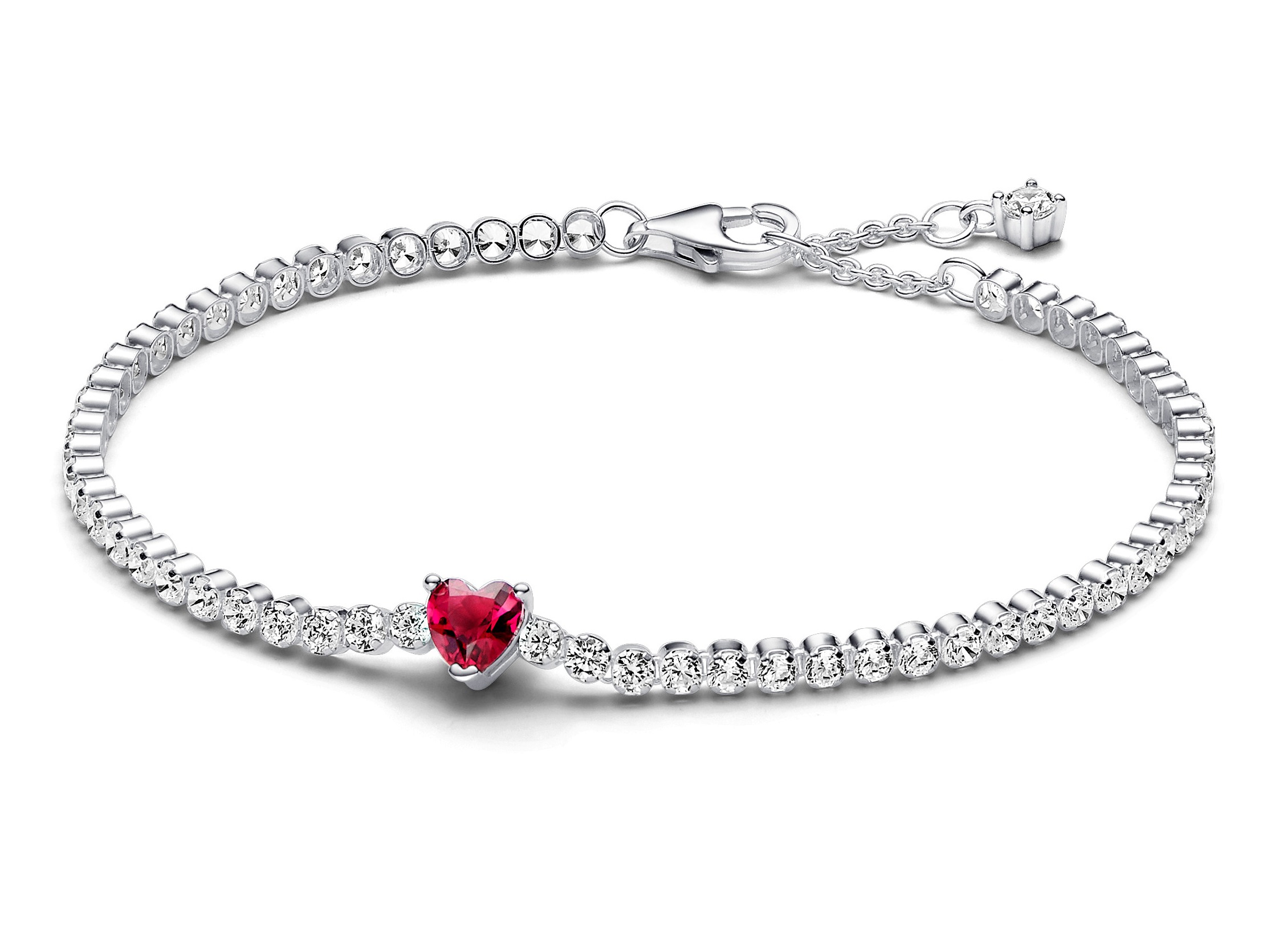 Pandora Timeless Red Sparkling Heart Sterling silver heart