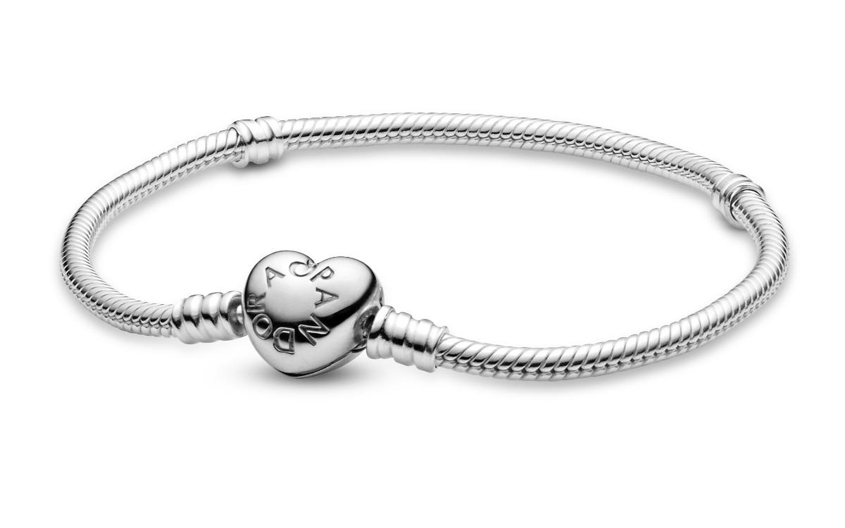 Pandora Moments Heart Clasp Snake Chain bracelet 590719