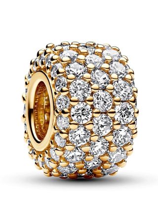 Pandora Moments Sparkling Pave Triple-row 14k Gold-plated charm 762820C01