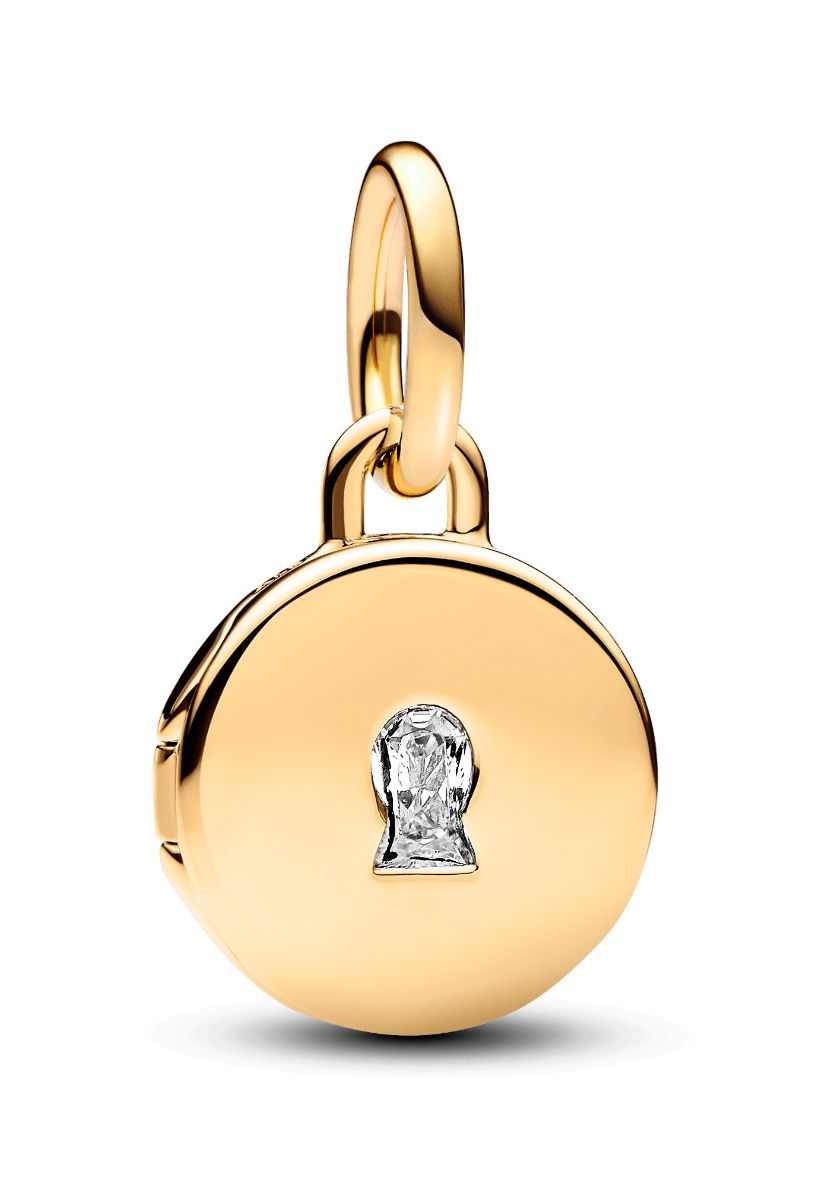 Pandora Moments Openable & Engravable Love Locket Dangle Charm 14k Gold-plated charm 763066C01