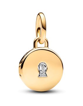 Pandora Moments Openable & Engravable Love Locket Dangle Charm 14k Gold-plated charm 763066C01