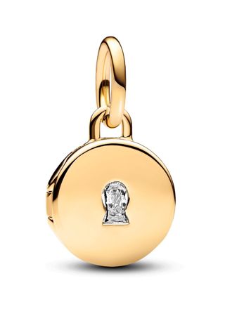 Pandora Moments Openable & Engravable Love Locket Dangle Charm 14k Gold-plated charm 763066C01