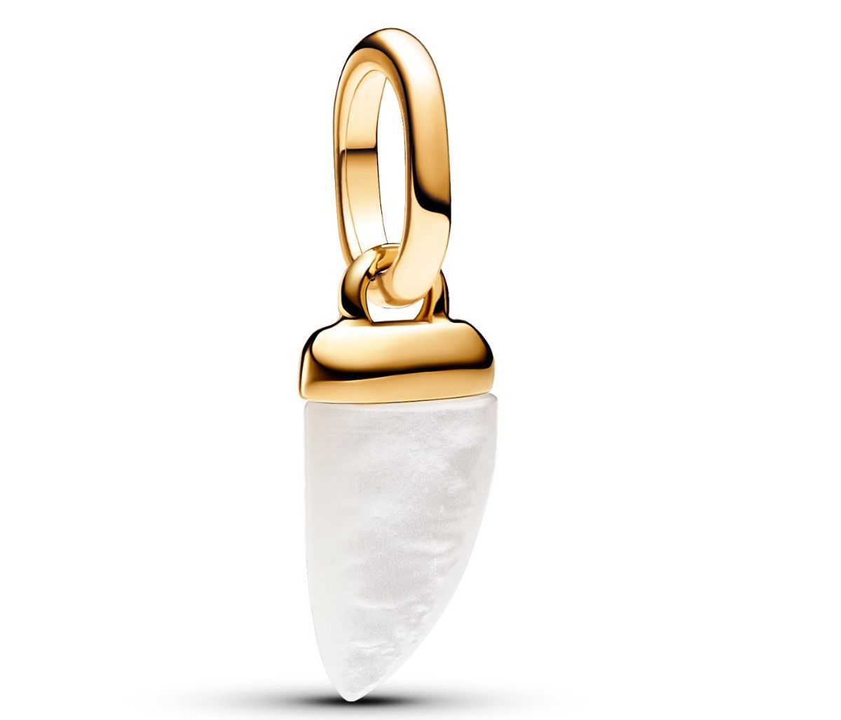 Pandora ME Shark Tooth 14k Gold-plated Bioresin man-made mother of pearl White charm 763373C01