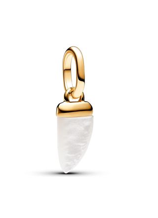 Pandora ME Shark Tooth 14k Gold-plated Bioresin man-made mother of pearl White charm 763373C01