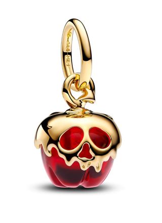 Pandora Disney x Pandora Disney Villains Evil Queen apple 14k gold-plated dangle with red Murano glass 763421C01