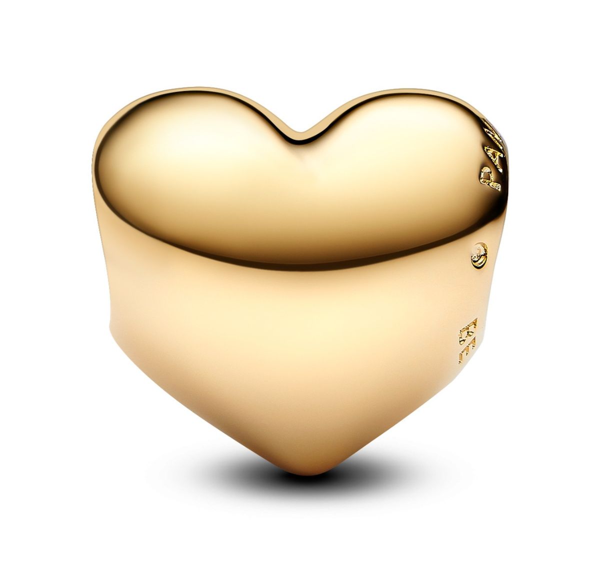 Pandora Moments Engravable medium heart 14k gold-plated charm