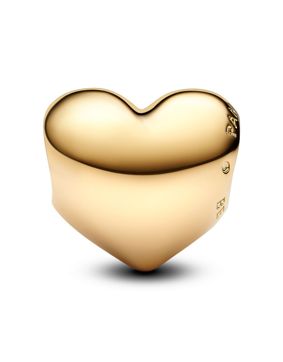 Pandora Moments Engravable medium heart 14k gold-plated charm 763439C00