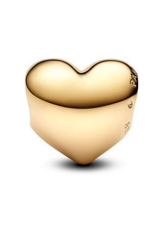 Pandora Moments Engravable medium heart 14k gold-plated charm 763439C00