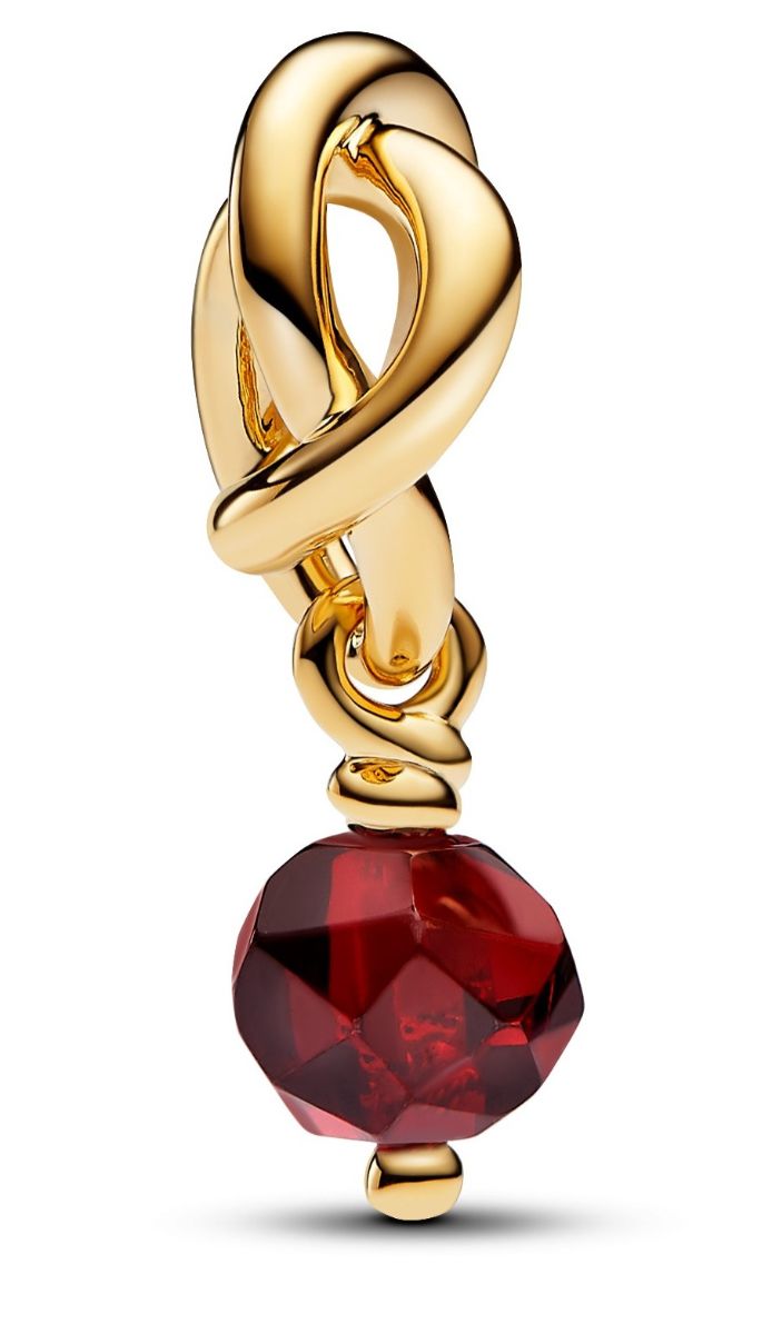 Pandora Moments 14k Gold-plated dangle Charm with salsa red Pandora Moments 14k Gold-plated dangle Charm with salsa red