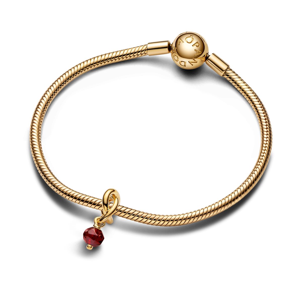 Pandora Moments 14k Gold-plated dangle Charm with salsa red Pandora Moments 14k Gold-plated dangle Charm with salsa red