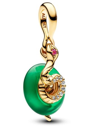 Pandora Moments goldplated green charm 763617C01