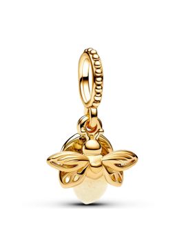 Pandora Moments Glow-in-the-dark Firefly 14k Gold-plated Glass Yellow charm 769352C01