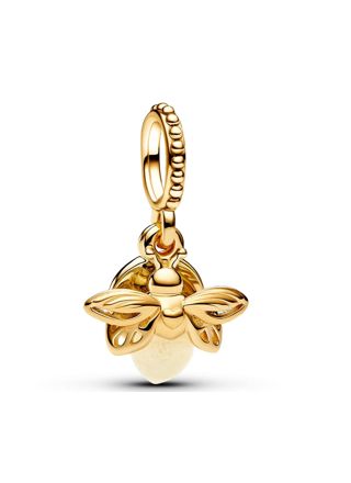 Pandora Moments Glow-in-the-dark Firefly 14k Gold-plated Glass Yellow charm 769352C01