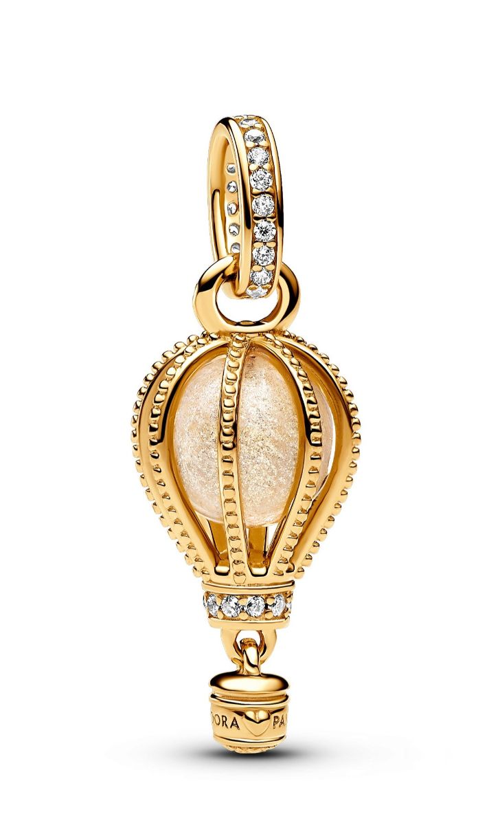 Pandora Moments Sparkling Clear Hot Air Balloon 14k Gold-plated Glass Cubic Zirconia Clear charm 769434C01