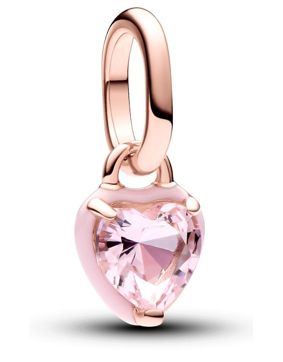 Pandora ME Pink Chakra Heart Mini Dangle Charm 14k Rose gold-plated charm 783042C01