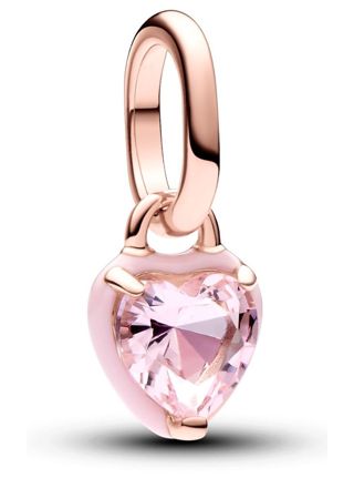 Pandora ME Pink Chakra Heart Mini Dangle Charm 14k Rose gold-plated charm 783042C01