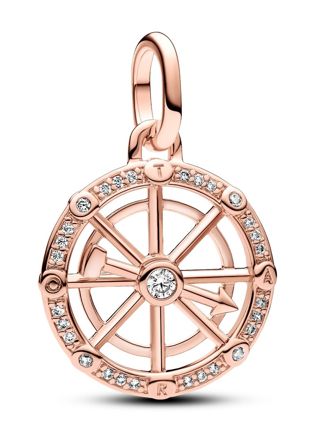 Pandora ME Wheel of Fortune Medallion Charm 14k Rose gold-plated charm 783063C01