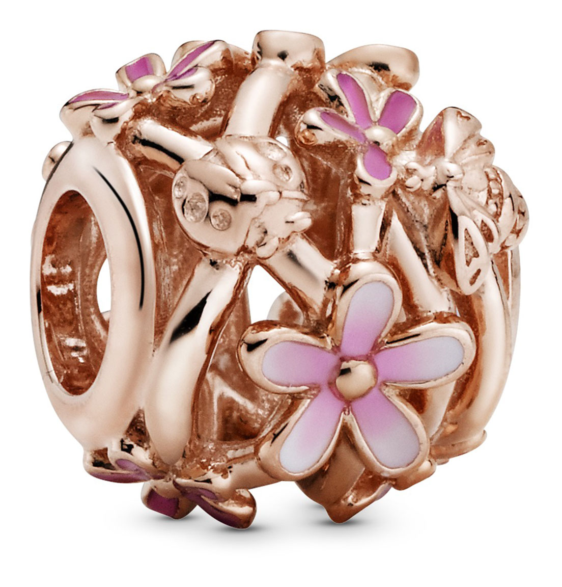 Pandora Openwork Pink Daisy Flower Charm 788772C01