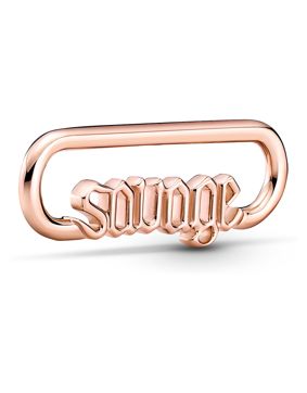 Pandora Me Charm Styling Savage Word Link 14k Rose Gold-Plated 789659C00