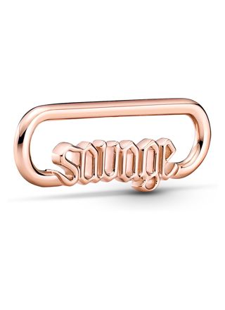 Pandora Me Charm Styling Savage Word Link 14k Rose Gold-Plated 789659C00