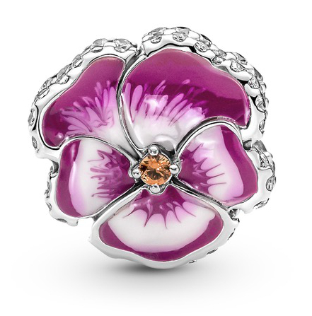 Pandora Moments Pink Pansy Flower charm 790777C01