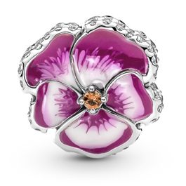 Pandora Moments Pink Pansy Flower charm 790777C01
