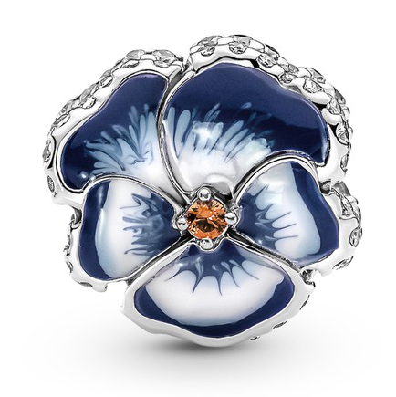 Pandora Moments Blue Pansy Flower charm 790777C02