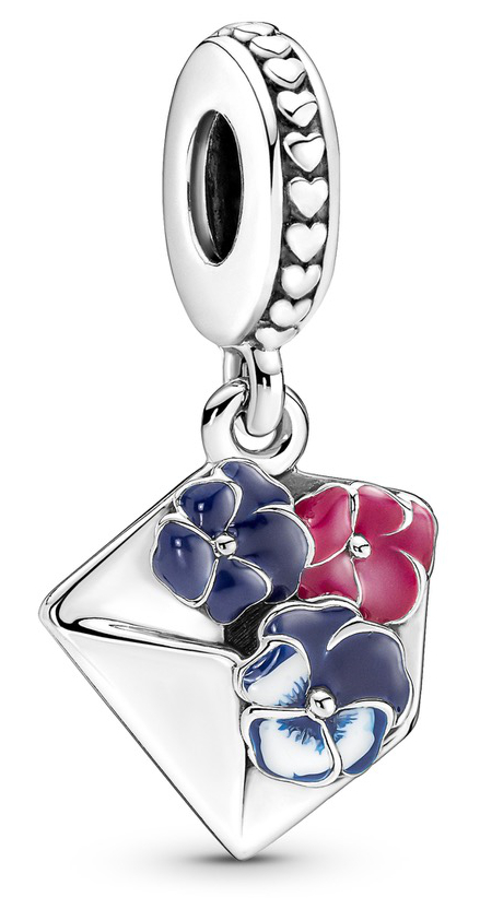 Pink Pansy Flower Charm