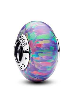 Pandora Moments Sterling silver charm with lavender purple lab-created opal 791691C05