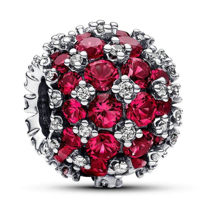 Pandora Moments Sparkling Pavé Round Pink Charm Sterling silver
