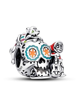 Pandora Disney x Pandora Pixar Halloween Glow-in-the-dark Coco Miguel & Dante Skull charm 792817C01