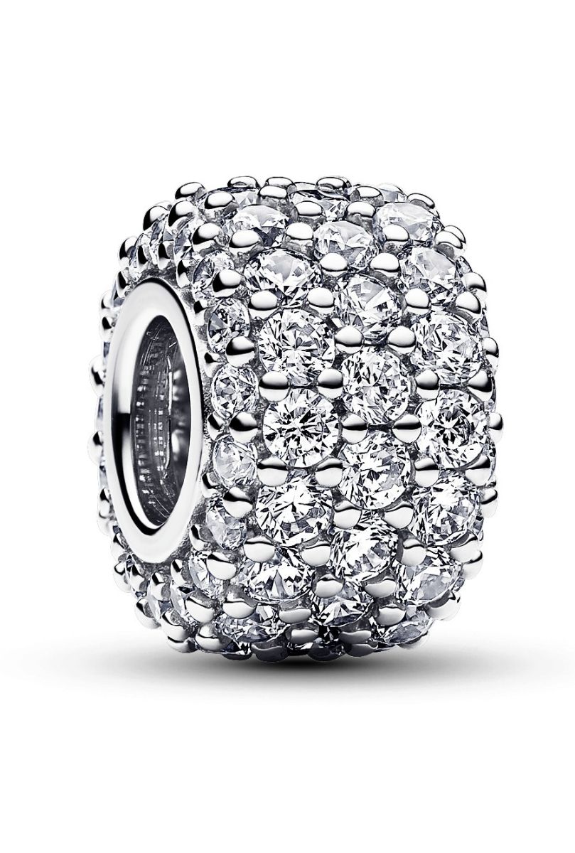Pandora Moments Sparkling Pave Triple-row Sterling silver charm 792820C01
