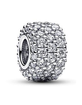 Pandora Moments Sparkling Pave Triple-row Sterling silver charm 792820C01