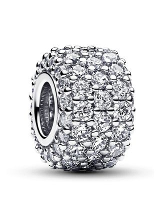 Pandora Moments Sparkling Pave Triple-row Sterling silver charm 792820C01