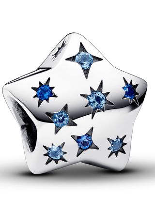 Pandora Moments Bold Sparkling Star Sterling silver Blue crystal charm 792974C01