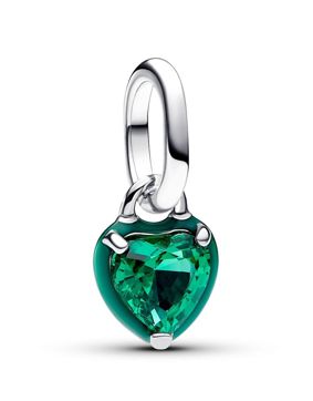 Pandora ME Green Chakra Heart Mini Dangle Charm Sterling silver Enamel Man-made crystal Green charm 793042C03